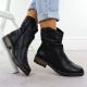 10. Gefaltete schwarze Damen-Lederstiefeletten Rieker Z6883-00