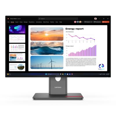 40. Lenovo ThinkVision P24q-40 Monitor, 23,8 Zoll, IPS-Display, 16:9-Seitenverhältnis, 120 Hz, 4 ms Reaktionszeit, 2560 x 1440 Pixel, 300 cd/m², HDMI-Anschluss, Rabenschwarz, 36 Monate Garantie