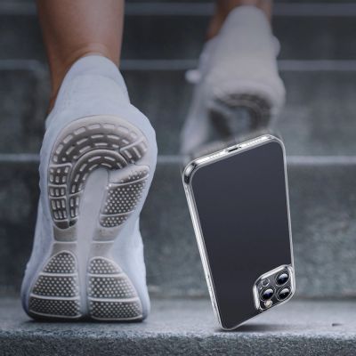 9. Baseus Frosted Glass Case Cover für iPhone 13 Pro Max Hardcover mit Gelrahmen Transparent (ARWS000202)