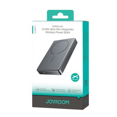 24. Joyroom JR-PBM08 Pro Powerbank 22,5 W 10000 mAh mit kabelloser Ladefunktion und 2x USB-C-Anschlüssen – Grau