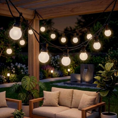 4. Gartengirlande Partybeleuchtung 20 LED G50 Timer kombinierbar