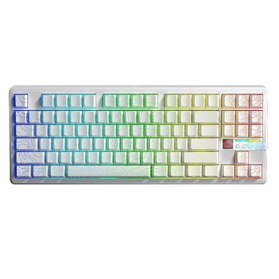 Dichtung F87Pro V2 Weiß Kontur Eingravierter Stern Vektor Schalter RGB AULA Tastatur