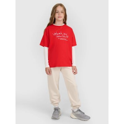 3. Mädchen-T-Shirt mit Aufdruck, regulär, Größe 4F 4FJRAW25TTSHF3188-62S