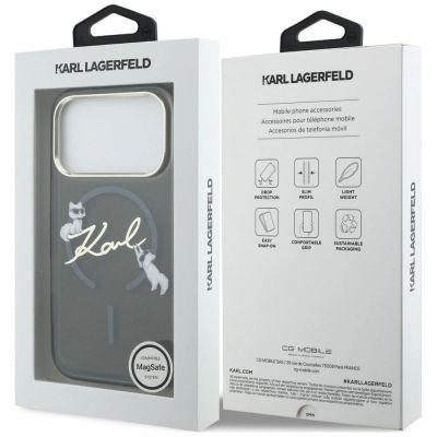 8. Karl Lagerfeld MagSafe-Hülle mit Schriftzug für iPhone 18 Pro Max / 17 Pro Max – Schwarz