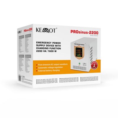 11. KEMOT PROsinus-2200 Notstromversorgung, reiner Sinuswellenwandler mit Ladefunktion 12 V 230 V 2200 VA/1600 W