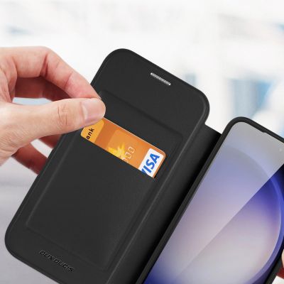 9. Dux Ducis Skin X Pro Hülle für Samsung S24+ mit Magnetring und Klappe – Schwarz