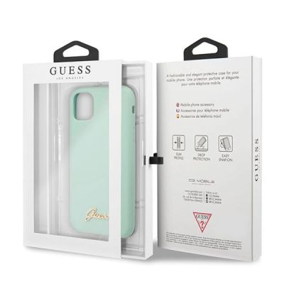 7. Guess GUHCN65LSLMGG iPhone 11 Pro Max grüne/grüne Hartschale Silikon Vintage Gold Logo