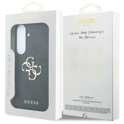 7. Guess Leder-Schutzhülle mit Metalllogo für Samsung Galaxy S26 FE – Schwarz