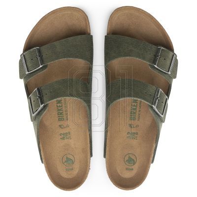 8. Birkenstock Arizona Vegan Microfaser Regular Women's-Men's Desert Dust Thyme Flip-Flops for Wide Feet Vegan (1024550)