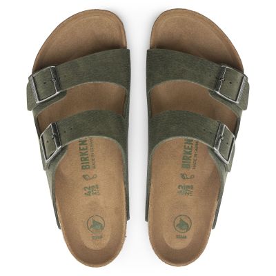 8. Birkenstock Arizona Vegan Microfaser Regular Damen-Herren Desert Dust Thyme Flip-Flops für breite Füße (1024550)