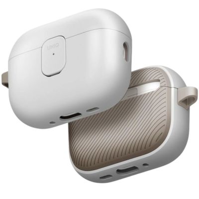7. Uniq Clyde Hülle für AirPods Pro 3. Generation – Grau-Beige