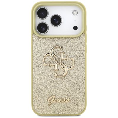 3. Guess Fixed Glitter Big 4G Hülle für iPhone 17 Pro - Gold