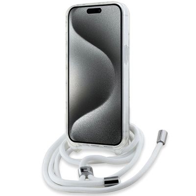 4. Karl Lagerfeld Crossbody IML Karl Head MagSafe Hülle für iPhone 15 / 14 / 13 – transparent