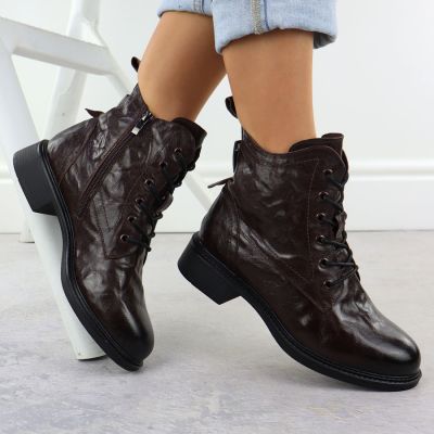 5. Damen-Arbeitsstiefel aus Leder, gefüttert, braun, Vinceza 86412