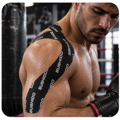 18. Kinesiologisches Klebeband zum Abkleben, 5 m, selbstklebend, beige | DBX Bushido