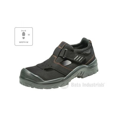 Bata Industrials Act 151 U MLI-B09B1 Schwarze Sandalen