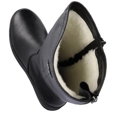 44. Rieker W RKR237B Wasserdichte Lederstiefel mit Lammwolle gefüttert
