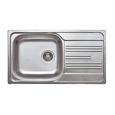 Einzelbecken-Edelstahlspüle mit Abtropffläche ZEX 3113 5907650842415