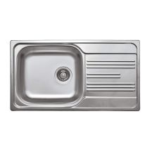 Einzelbecken-Edelstahlspüle mit Abtropffläche ZEX 3113 5907650842415