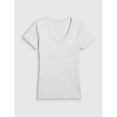 4. Basic-T-Shirt für Damen mit V-Ausschnitt, Größe 4F 4FWMM00TTSHF3307-27M