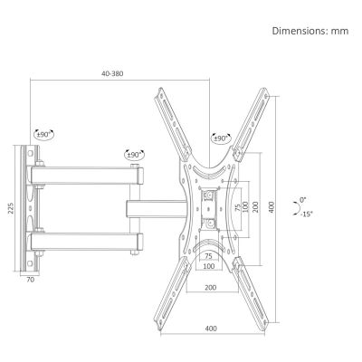 3. MACLEAN TV-HALTERUNG / -AUFHÄNGER 32-55'' MACLEAN TV-HALTERUNG / -AUFHÄNGER, MAX. VESA 400X400, 32-55", BIS ZU 25KG, SCHWARZ, NEIGUNGSVERSTELLBAR