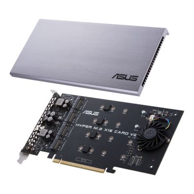 ASUS Hyper M.2 PCIe 3.0 x16 Controller, 4x M.2 NVMe (2242/2260/2280/22110) Gen 3