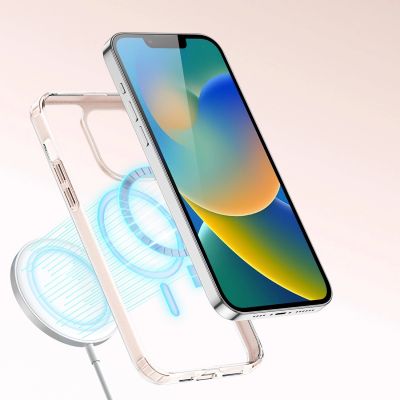 7. Dux Ducis Clin2 Hülle für iPhone 14 Plus magnetische MagSafe Hülle rosa