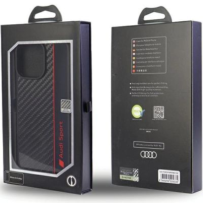 7. Audi Carbon Fiber Stripe iPhone 14 Pro Max 6,7" schwarz/schwarz Hardcase AUS-TPUPCIP14PM-R8/D1-BK