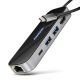 17. AXAGON HMC-6GLN USB-Hub, 2x USB-A, 1x USB-C, 1x HDMI 2.0, 1x RJ45, 100 W PD – Silber