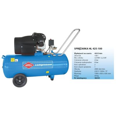16. Airpress HL 425-100V Kompressor 2200 W 392 l/min Wechselstrom