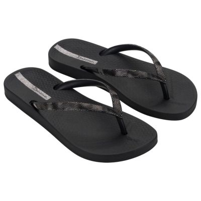 2. Ipanema Mesh IX bequeme Damen Flip-Flops Schwarz