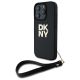 DKNY Wrist Strap Stock Logo Hülle für iPhone 16 Pro – Schwarz