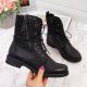 8. Jezzi W JEZ254A Arbeitsstiefel mit Schnürung und Reißverschluss, schwarz
