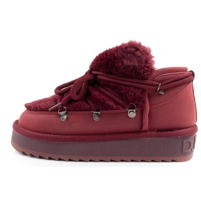 2. D.Franklin Damen Winter Schneestiefel, modisches Fellfutter, Burgund
