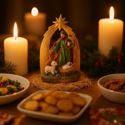 3. Weihnachtskrippe Stall der Heiligen Familie 13 cm Josef