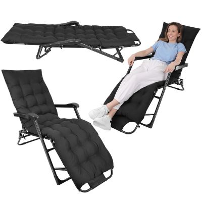 28. BALATON MEHRFACH VERSTELLBARER SESSEL MIT KISSEN UND KOPFSTÜTZE, SCHWARZ