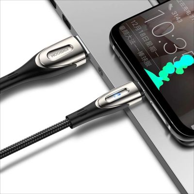 5. Joyroom Sharp Series S-M411 USB-A/ Lightning 3A-Kabel 1,2 m mit Ladeanzeige – Schwarz