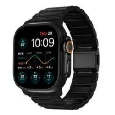 12. NOMAD Titanarmband – Titanarmband für Apple Watch 46 mm/49 mm (schwarze Hardware) V2
