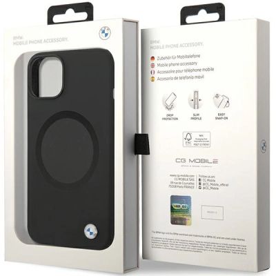 8. BMW BMHMP14SSILBK2 Hülle für iPhone 14 – schwarz Signature Liquid Silicone MagSafe