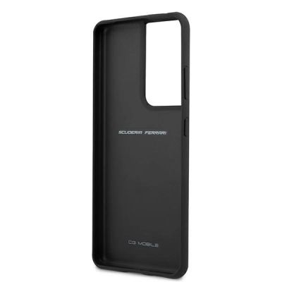 7. Ferrari FEOSIHCS21LBK S21 Ultra G998 czarny/black hardcase Off Track Leather Nylon Stripe