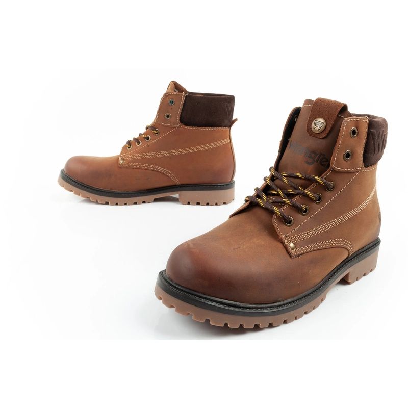 8. Wrangler Arch Herrenschuhe Chelsea Boots elegante Stiefeletten Naturleder Braun