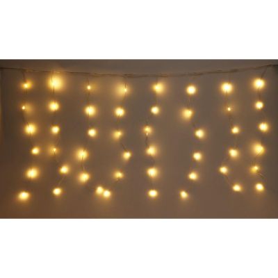 41. Weihnachtsbaumbeleuchtung, Lichtvorhang für den Außenbereich/Innenbereich, 240 LEDs, 600 x 60 cm, mit Fernbedienung, warmweiß