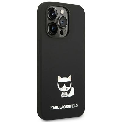 4. Karl Lagerfeld KLHCP14XSLCTBK iPhone 14 Pro Max 6,7 "Hardcase schwarz / schwarzer Choupette-Body aus Silikon