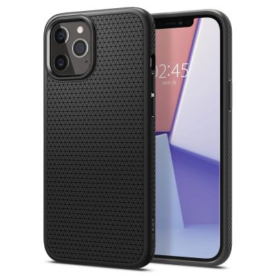 Spigen Liquid Air Hülle für iPhone 12 / iPhone 12 Pro – Mattschwarz