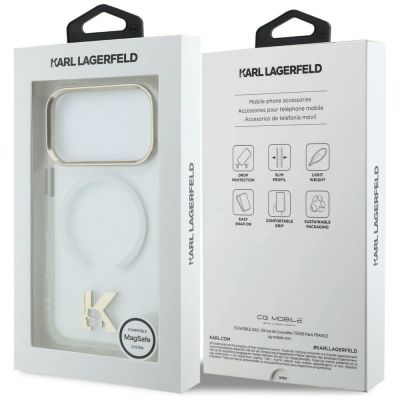 8. Karl Lagerfeld IML K Head Logo MagSafe Hülle für iPhone 17 Pro - Transparent