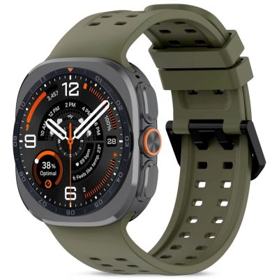 Tech-Protect Silikon-Air-Armband für Samsung Galaxy Watch Ultra 47 mm – Olivgrün