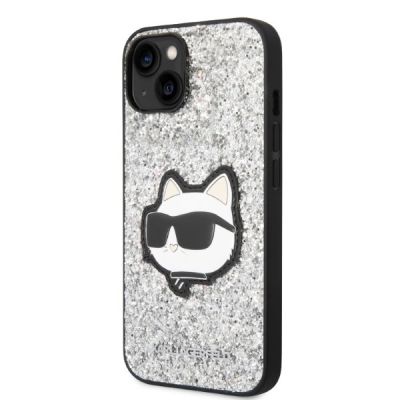 2. Karl Lagerfeld KLHCP14SG2CPS iPhone 14 6.1" Silber/Silber Hardcase Glitter Choupette Patch