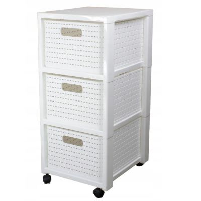 ROTHO Großes Bücherregal mit 3 Schubladen, Farbe: Country White