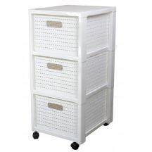 ROTHO Großes Bücherregal mit 3 Schubladen, Farbe: Country White