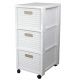 ROTHO Großes Bücherregal mit 3 Schubladen, Farbe: Country White